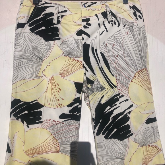 Elie Tahari Wide-Leg Botanical Print Cotton Pant 4 - Picture 3 of 7